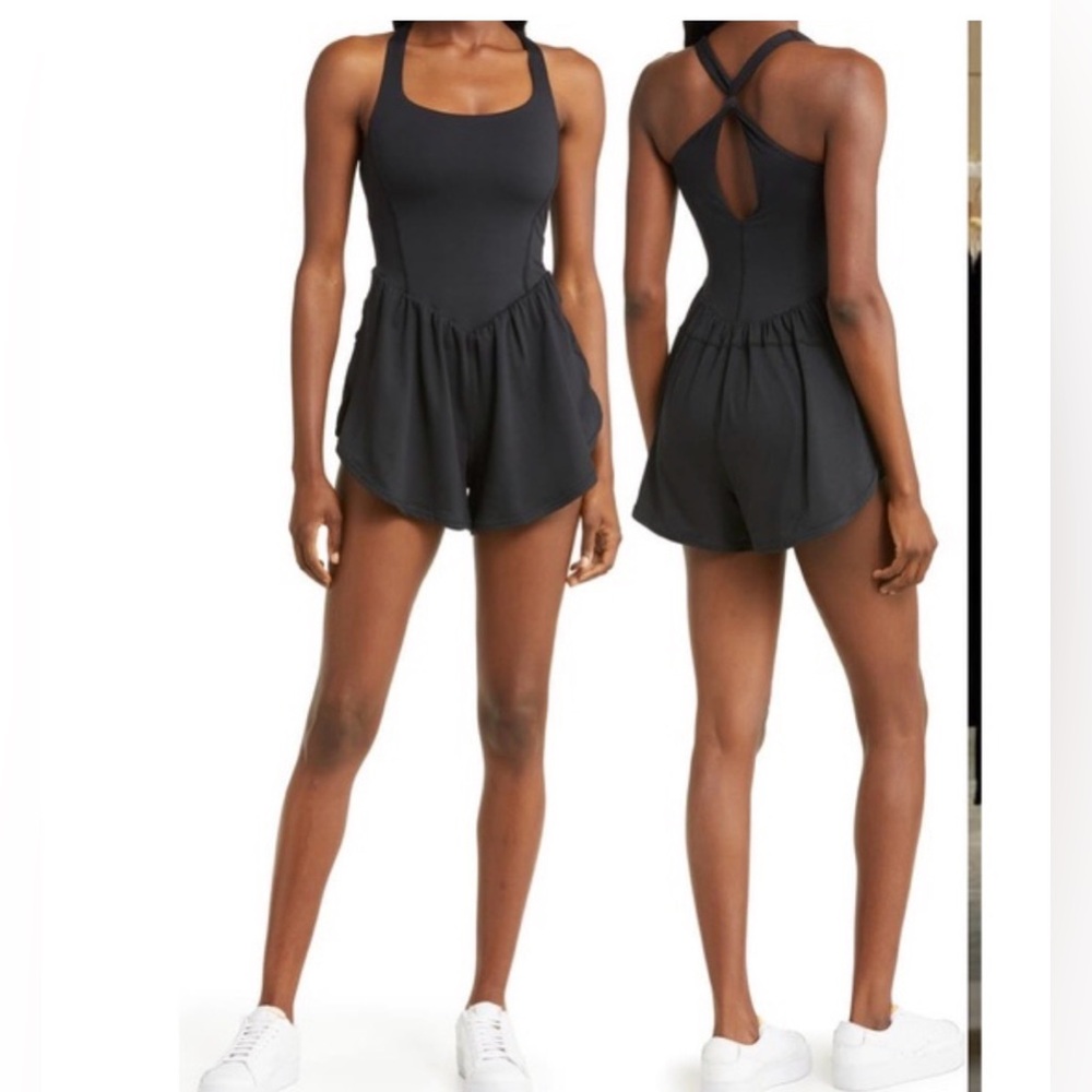FP Movement Eternal Sunshine Onesie Black Romper Dress Activewear Size Small